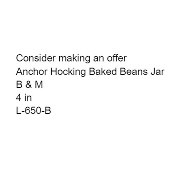 Anchor Hocking Baked Beans Jar B & M 4" L-650-B Brick Oven Crock Vintage Glass - Picture 2 of 10
